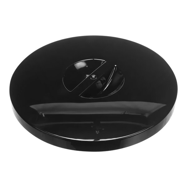 A black circular Anfim hopper lid with a hole.