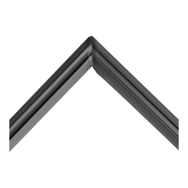 A black silicone door gasket with a right-angle corner, designed for sealing applications.