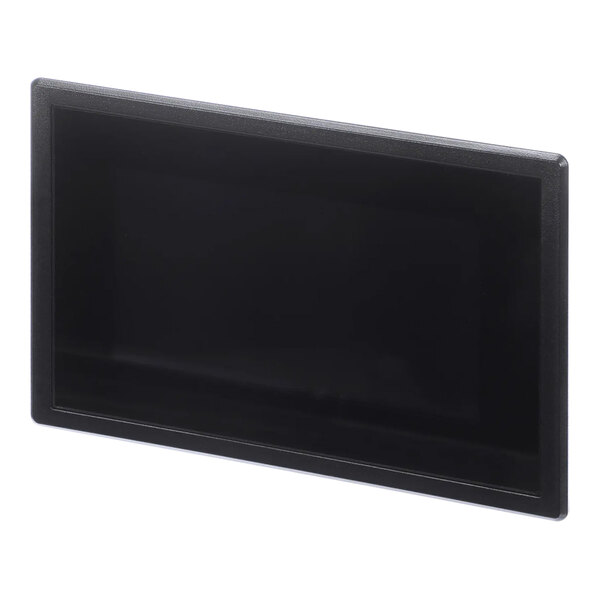A black rectangular device with a black frame on a black screen.