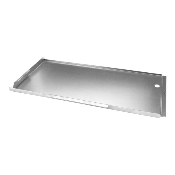 A stainless steel Garland baffle pan with a handle.