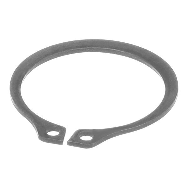 A black metal Cretors Drive Head retaining ring with two holes.