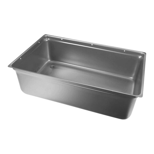 A stainless steel Vollrath hot well with two holes for pans on a counter.