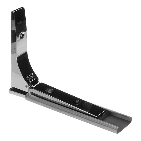 A silver metal Vollrath slide drop folding bracket with a black metal handle.