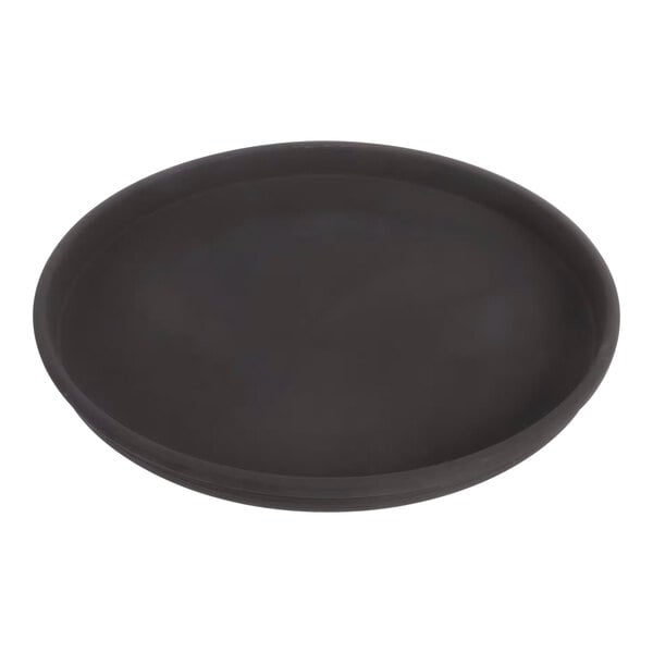 A black round coated turn table for a Merrychef.