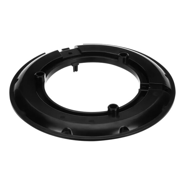 A black plastic circular Anfim grinder size adjustment ring with holes.