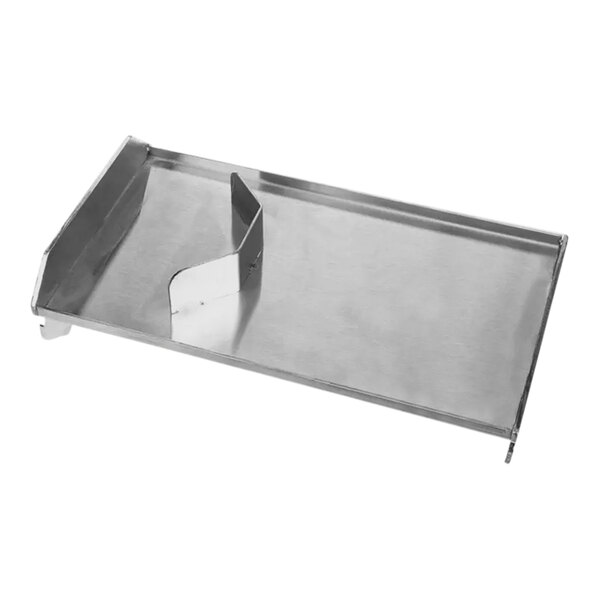 A stainless steel Garland / US Range meat tray with a metal handle.