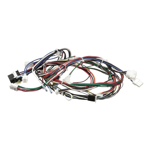 A bunch of multicolored wires with white connectors.