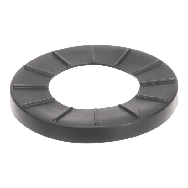 A black rubber Vollrath gasket with a hole in the center.