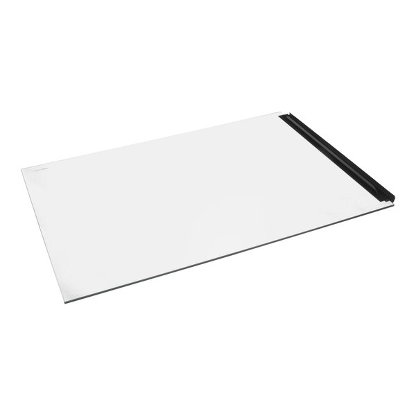 A white board with black edges.