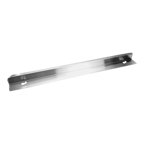 A stainless steel slide with a metal handle for a Garland / US Range grease drawer.