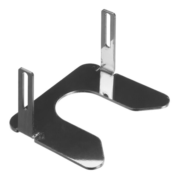 A metal Anfim Porta-Filter holder with two metal parts and a curved edge.