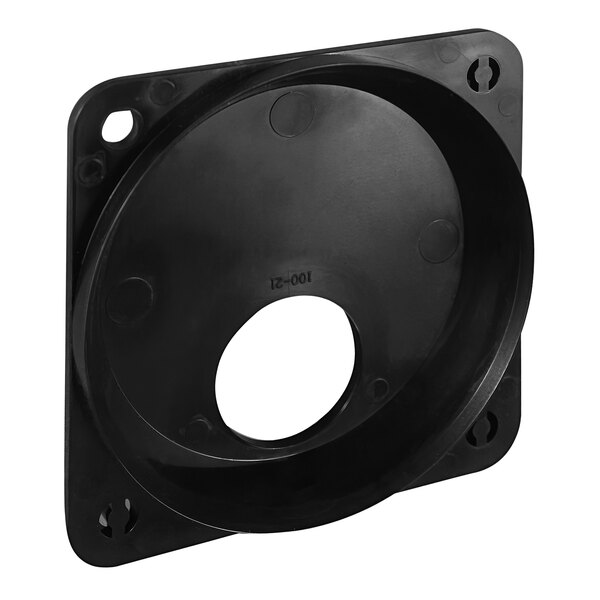 A black circular Endura XL orifice flow control plate with holes.