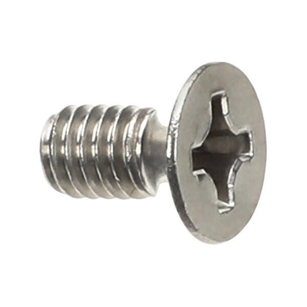 A close-up of a Garland / US Range stainless steel screw with a metal head.