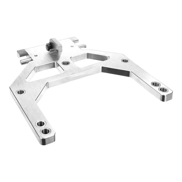 A metal Garland platen arm assembly bracket with two holes.