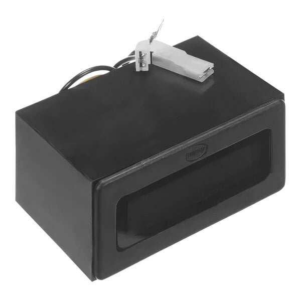 A black rectangular Anfim control unit with a wire on top and a window.