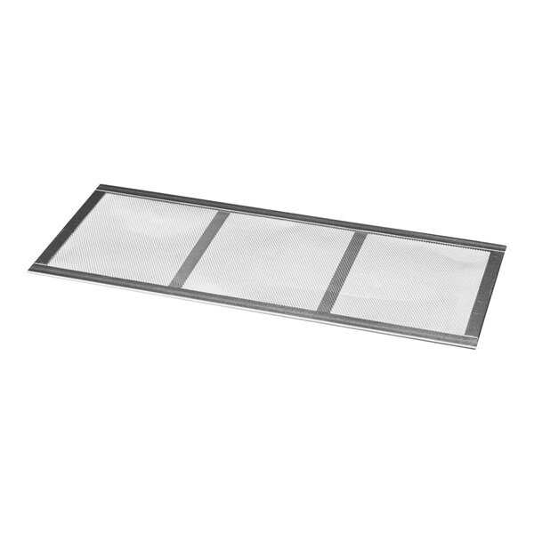 A rectangular metal mesh air filter for a Merrychef oven.