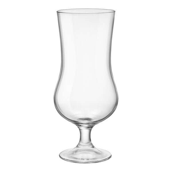 A clear glass with a stem.