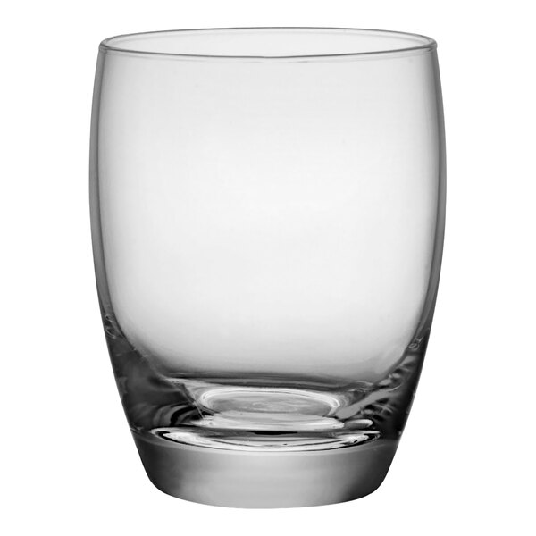 A case of 24 clear Bormioli Rocco water glasses.