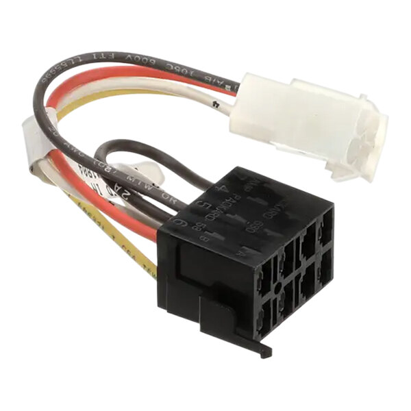 A black and white electrical connector with several wires attached to a Garland / US Range power switch harness.
