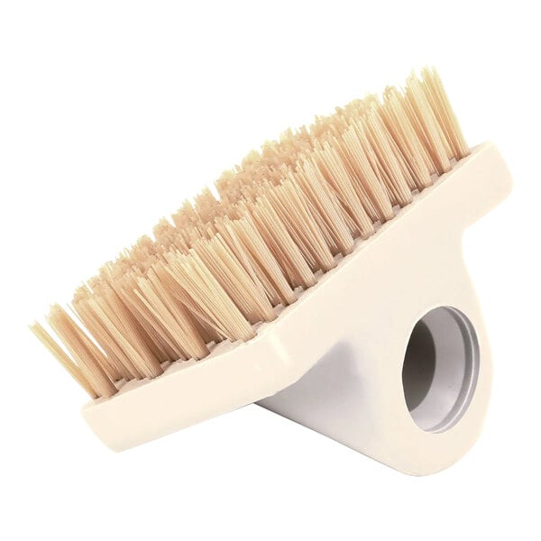 A white Garland brush head with brown bristles.