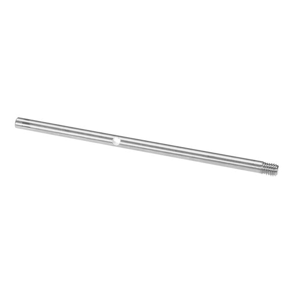 A metal rod with a long handle and a hole in the end.