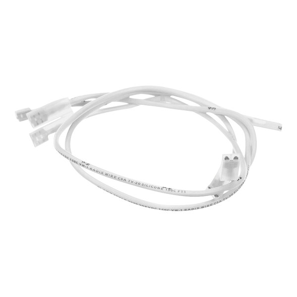 A white cable with two connectors.