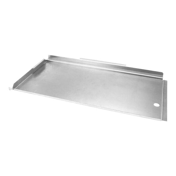 A Garland stainless steel baffle pan with a handle.
