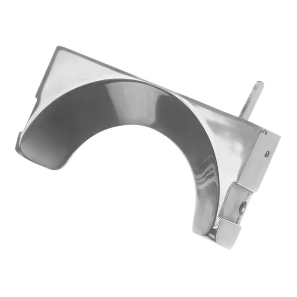 A silver metal Anfim portafilter holder with a curved edge.