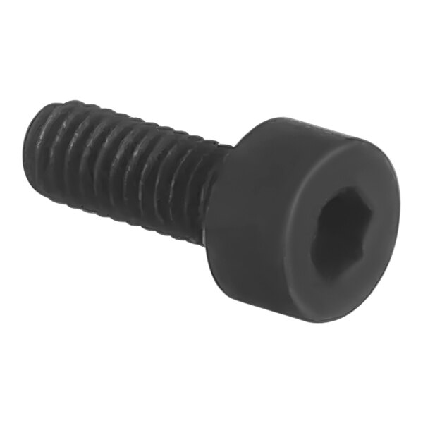 A close-up of a black Anfim Tce screw with a hexagon head.