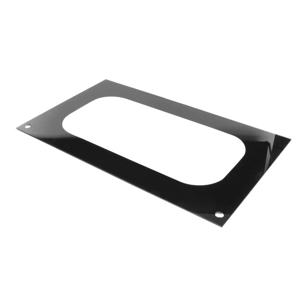 A black rectangular Vollrath outer glass frame with holes.