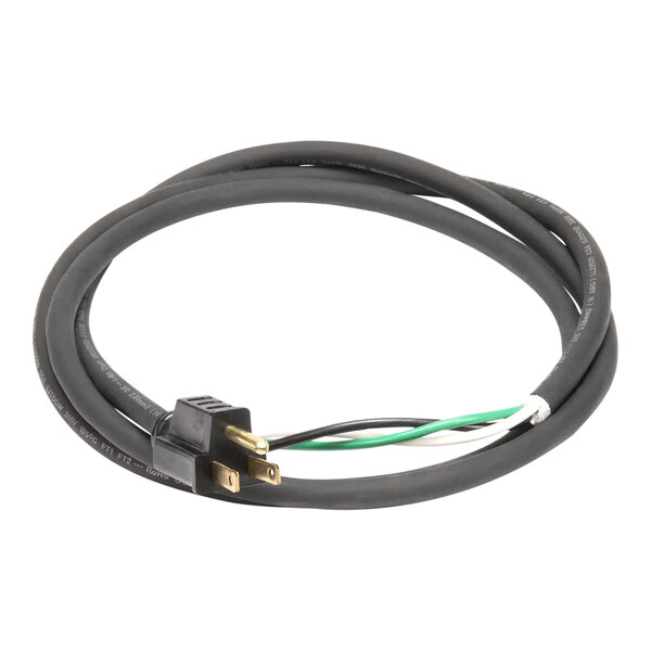 A black Garland / US Range power cord with white and green wires.