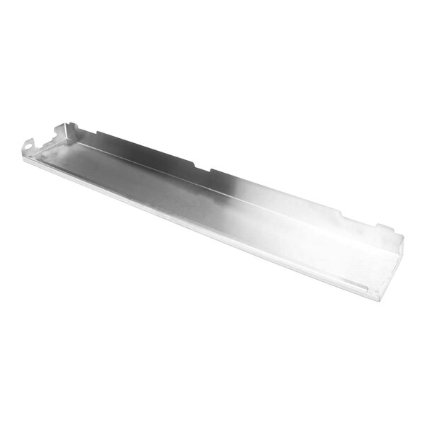 A metal Garland / US Range kick panel with holes on a white background.