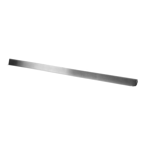 A long metal slide rack with a handle on a white background.