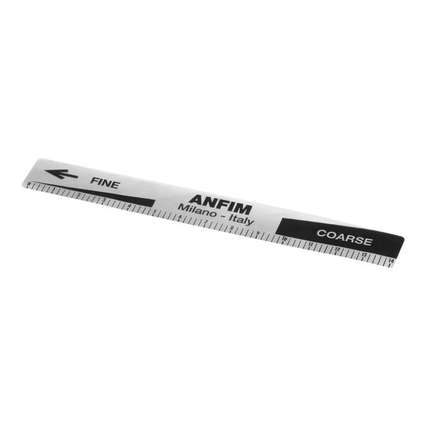 A white ruler with black text showing Anfim 56-SL grind settings.