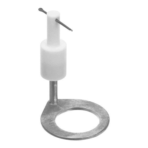 A silver metal Merrychef stirrer assembly with a round bolt on top.