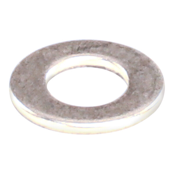 A close-up of a metal ring with a white background.