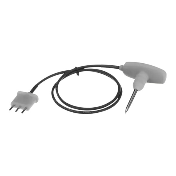 A white Food Warming Equipment meat probe with a black connector.