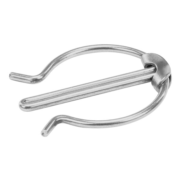 A close-up of a stainless steel Cretors Clip-Motor Drive hook.