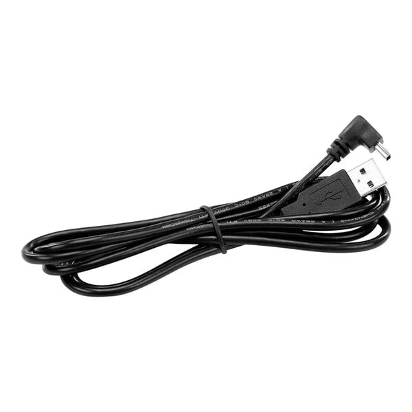 A close-up of a black Vollrath USB cord.