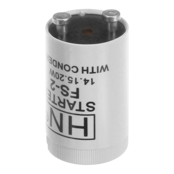 A white cylinder with black text reading "Vollrath XFMA7026 Starter"