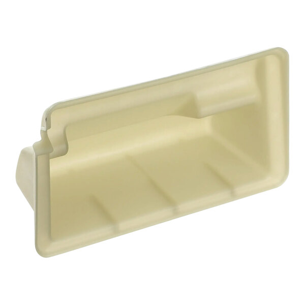 A beige plastic tray with a handle.