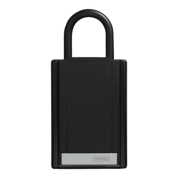 A black ABUS KeyGarage push button lock with a silver shackle.