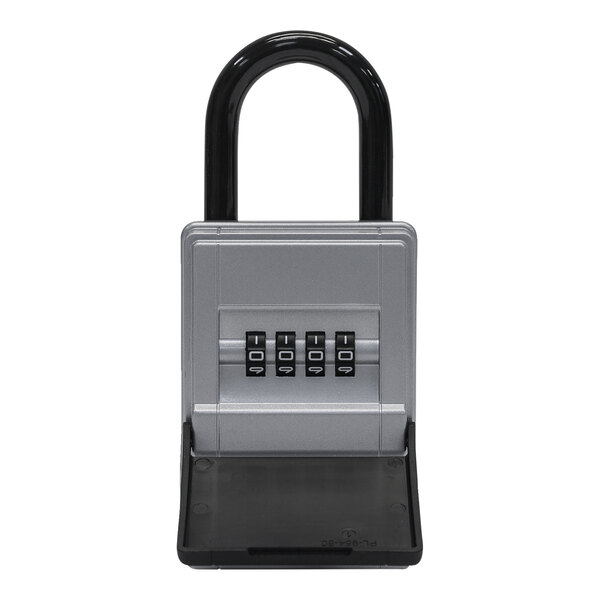 An ABUS black and silver combination lockbox with a shackle.