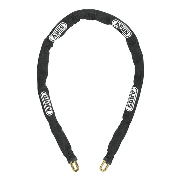 An ABUS steel square security chain with a black sleeve.