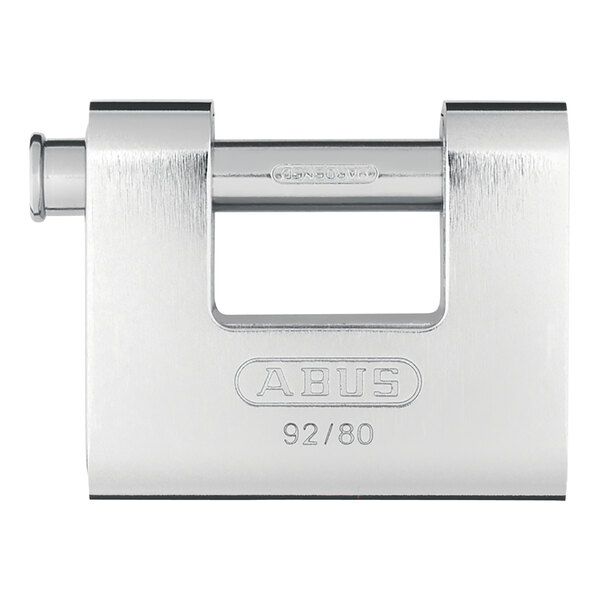 An ABUS brass padlock with a steel jacket and key.