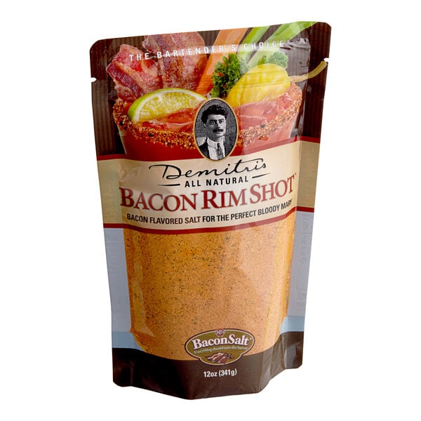 A package of Demitri's Bacon Rim Shot with a yellow and green label.