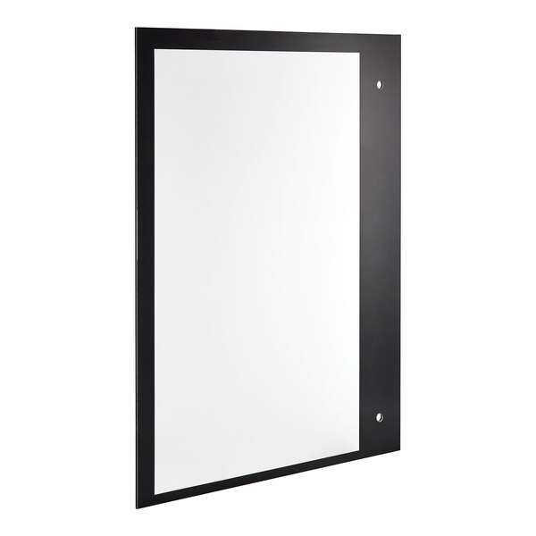 A black rectangular object with a white surface.