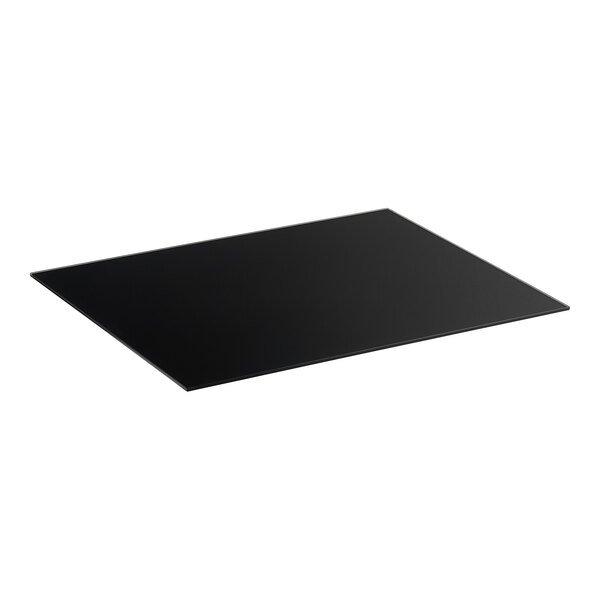 A black rectangular glass frame for a bakery display case.