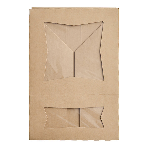 A brown Southern Champion bakery box with a clear plastic window.