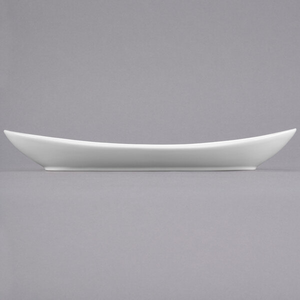 A white rectangular Libbey Slenda porcelain plate.